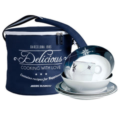 Marine Business 15147 Northwind Tableware Set and Basket - Round, 17-Piece