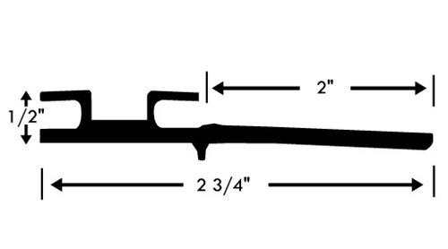 AP Products 018-341 Black EK Seal Base with Hats Tape and 2" Wiper - 1/2" x 2-3/4" x 35'