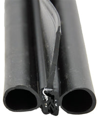 AP Products 018-478 Black Double Bulb Seal with Slide-On Clip and 1-1/2" Wiper - 2" x 2-1/4" x 28'
