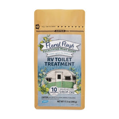 Camco 41492 Floral Flush RV Toilet Treatment Drop-Ins - Eucalyptus Mint, Pack of 10