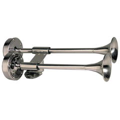 Schmitt Marine Deluxe All-Stainless Shorty Dual Trumpet Horn - 12V 10012