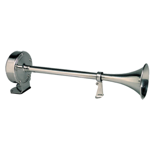 Schmitt Marine Deluxe All-Stainless Single Trumpet Horn - 24V 12427