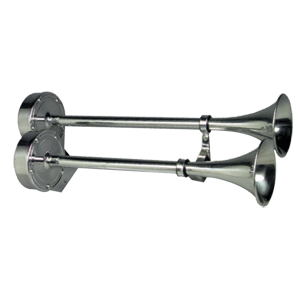 Schmitt Marine Deluxe All-Stainless Dual Trumpet Horn - 24V 12428