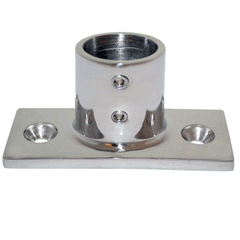 Whitecap 7/8" O.D. 90° 2-Hole Rectangle Base SS Rail Fitting 6194