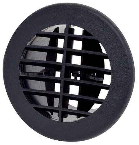 Valterra A10-3353VP Rotating/Dampered Heating and A/C Register - 4" ID x 5-3/8" OD, Black