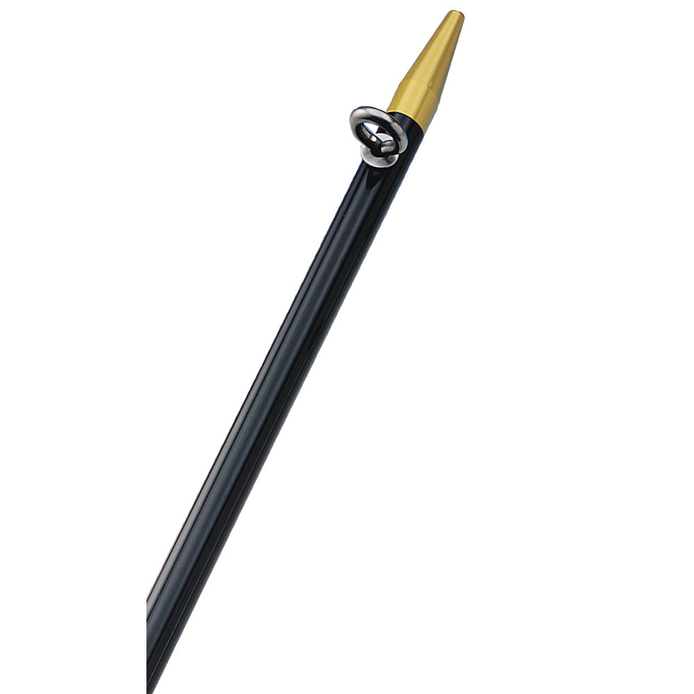 TACO 8' Center Rigger Pole - Black w/Gold Rings & Tips - 1-&#8539;" Butt End Diameter