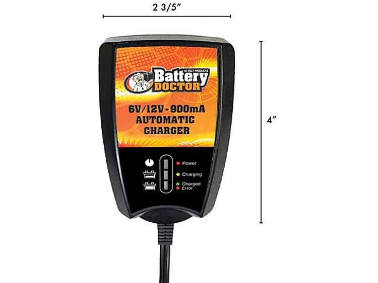 Battery Doctor 20026 Wall Mount Battery Charger and Maintainer - 6/12 Volt, 900mA