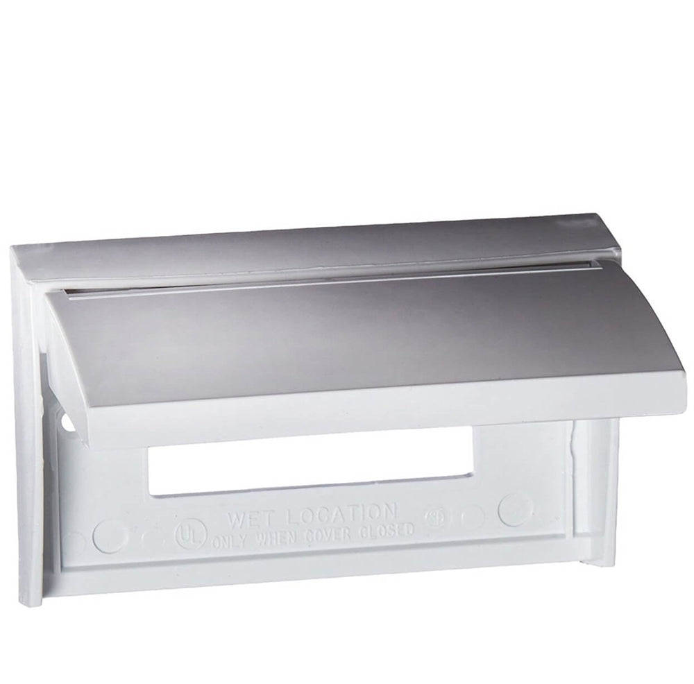 RV Designer E465 Dual AC GFCI Snap Cover-Plate Only - White
