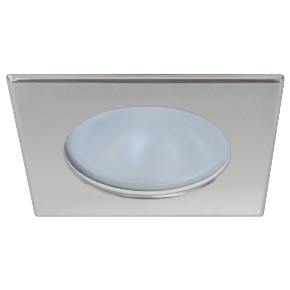 Quick Blake XP Downlight LED -  4W, IP66, Screw Mounted - Square Satin Bezel, Round Warm White Light