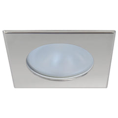 Quick Blake XP Downlight LED -  4W, IP66, Screw Mounted - Square Satin Bezel, Round Warm White Light