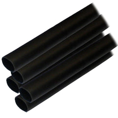 Ancor Adhesive Lined Heat Shrink Tubing (ALT) - 1/2" x 6" - 5-Pack - Black
