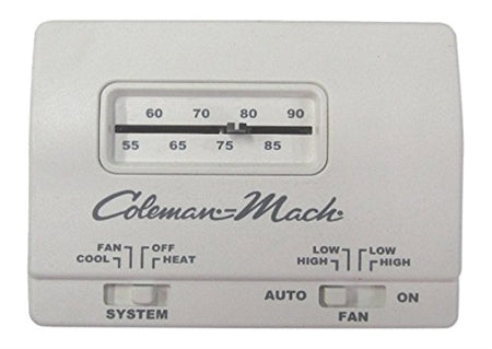 Coleman-Mach 69-1248 Wall-Mount Analog Thermostat 7330G3351 - Heat/Cool, White