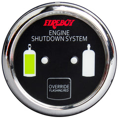 Fireboy-Xintex Deluxe Helm Display w/Gauge Body, LED &amp; Color Graphics f/Engine Shutdown System - Chrome Bezel Display