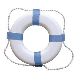 Taylor Made Decorative Ring Buoy - 25" - White/Blue - Not USCG Approved 373