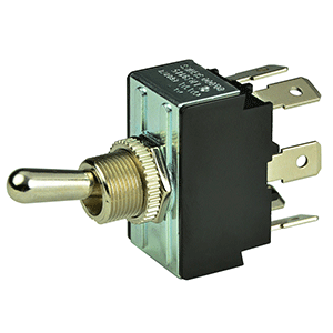 BEP DPDT Chrome Plated Toggle Switch - ON/OFF/(ON) 1002014