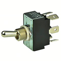 BEP DPDT Chrome Plated Toggle Switch - ON/OFF/(ON) 1002014