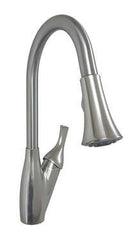 American Brass SL3000N-A RV Kitchen Faucet With Trumpet Spout, Pull-Down Sprayer And Single Lever Handle - 8", Brushed Nickel