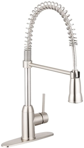 Dura Faucet DF-NMK504-SN Coil Spring Pull-Down RV Kitchen Faucet - Satin Nickel