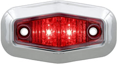 Optronics MCL13RTRS Mini Sealed 2-LED Marker/Clearance Light with Chrome Bezel - Red