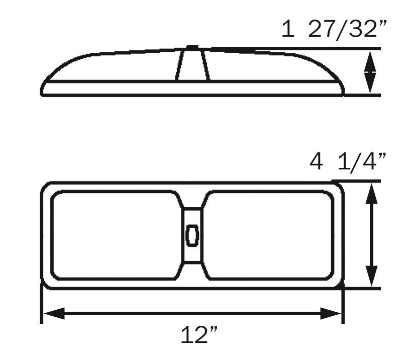 Optronics RVIL22S RV Interior Light - White, 12" x 4-1/4"
