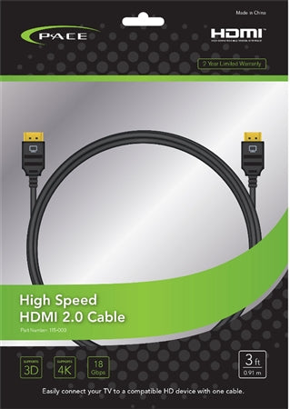 Pace International 115-003 High Speed & Cl3 Rated HDMI 3'