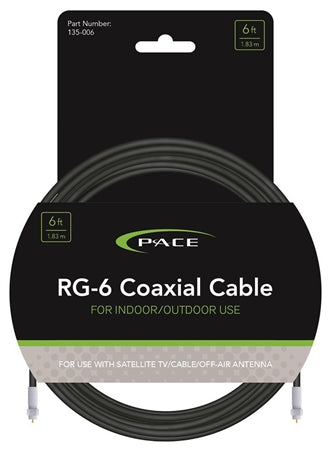 Pace International 135-006 Coaxial Rg-6 Cable 6'
