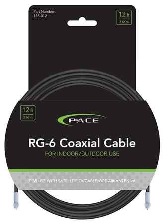 Pace International 135-012 Coaxial Rg-6 Cable 12'