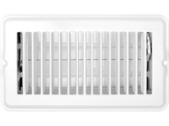 RV Designer H873 Metal Dampered Vent Register - 4" x 8", White