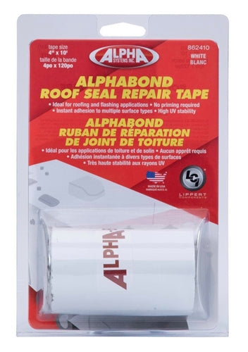 Alpha Systems 862410 ALPHABOND TPO Roofing Repair Tape - 4" x 10', White