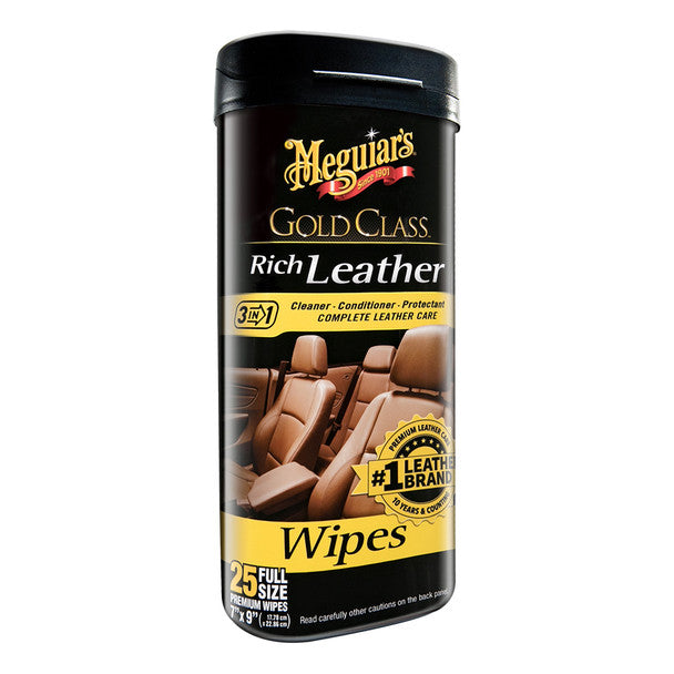 Meguiar's Gold Class Rich Leather Cleaner & Conditioner Wipes *Case of 6* G10900CASE