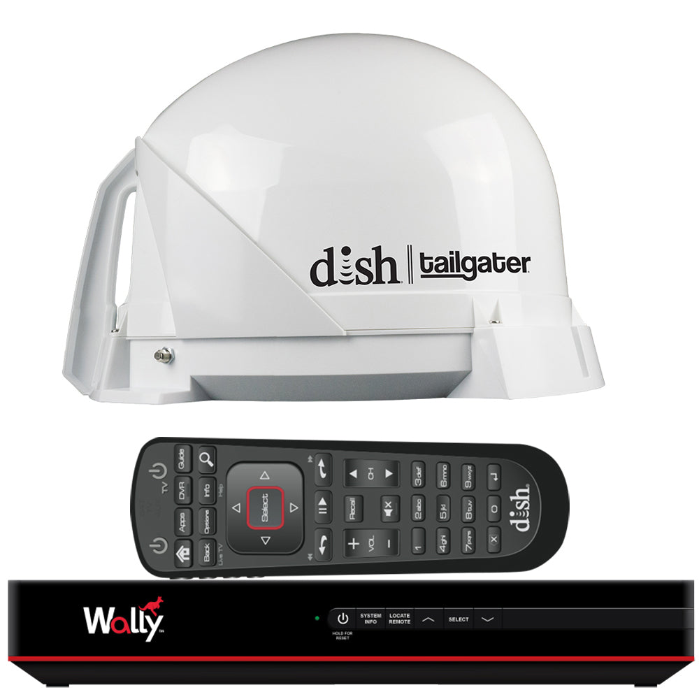 KING DISH&reg; Tailgater&reg; Satellite TV Antenna Bundle w/DISH&reg; Wally&reg; HD Receiver &amp; Cables