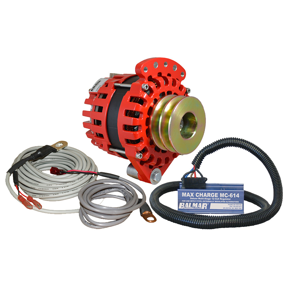 Balmar Alternator 1-2" Single Foot Dual V Pulley Regulator &amp; Temp Sensor - 170A Kit - 12V