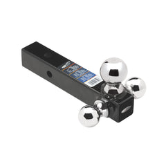 Draw-Tite Tri-Ball Mount 2" Square Solid Shank w/Chrome 1-7/8", 2" &amp; 2-5/16" Balls - Black
