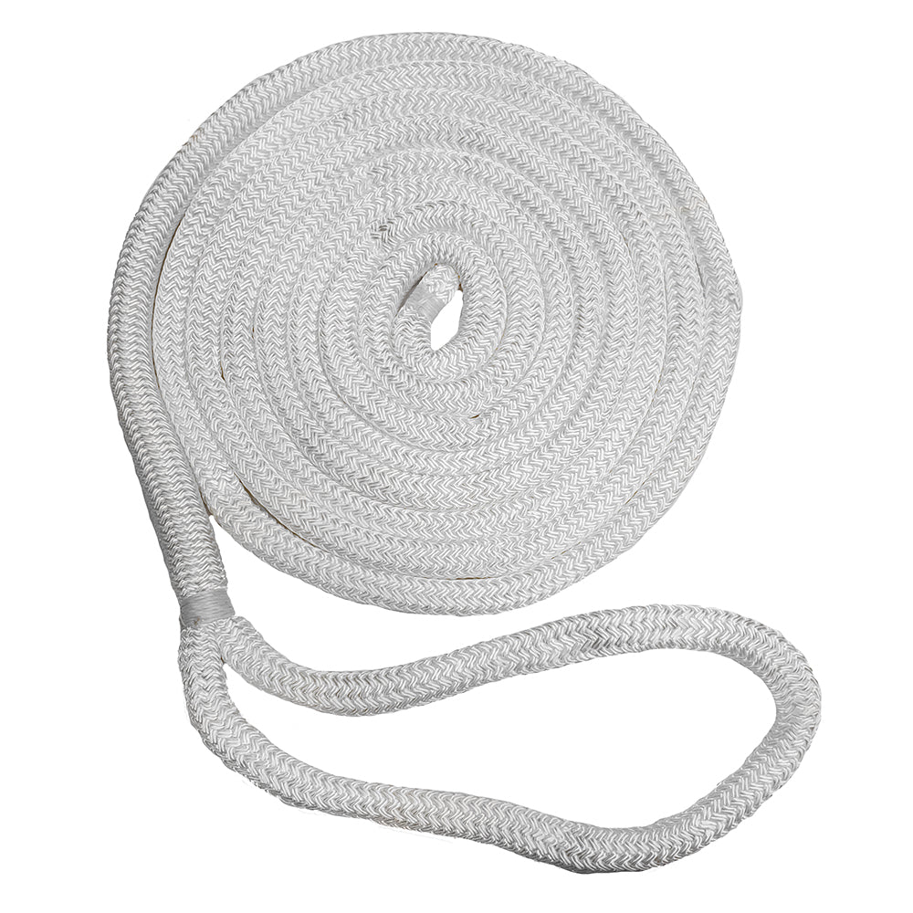 New England Ropes 5/8" Double Braid Dock Line - White - 35&#39;