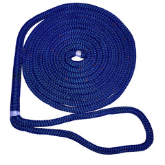 New England Ropes 1/2" Double Braid Dock Line - Blue w/Tracer - 35&#39;