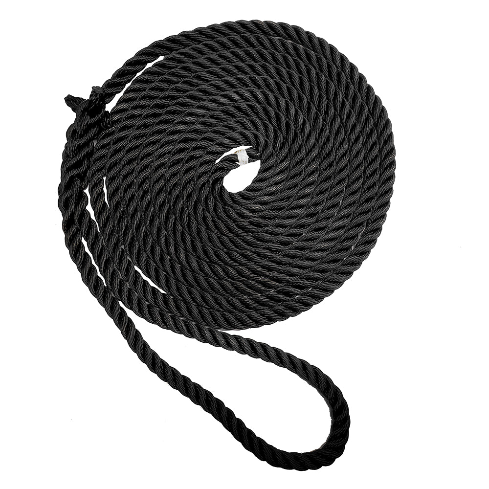 New England Ropes 5/8" Premium 3-Strand Dock Line - Black - 15&#39;