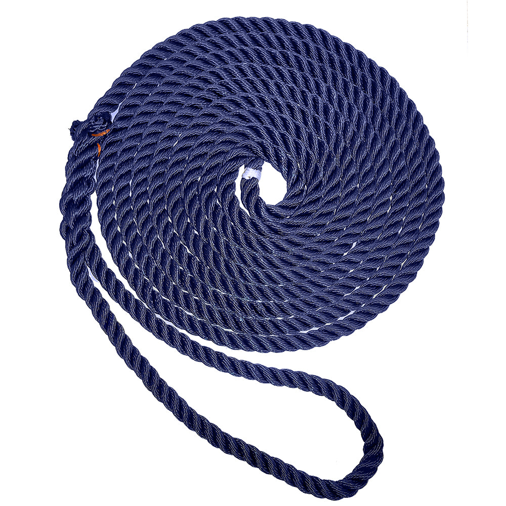 New England Ropes 3/8" Premium 3-Strand Dock Line - Navy Blue - 15&#39;