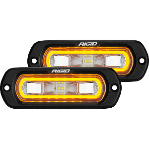 RIGID Industries SR-L Series Flush Mount Spreader Light - Black Housing - Amber Halo 53223