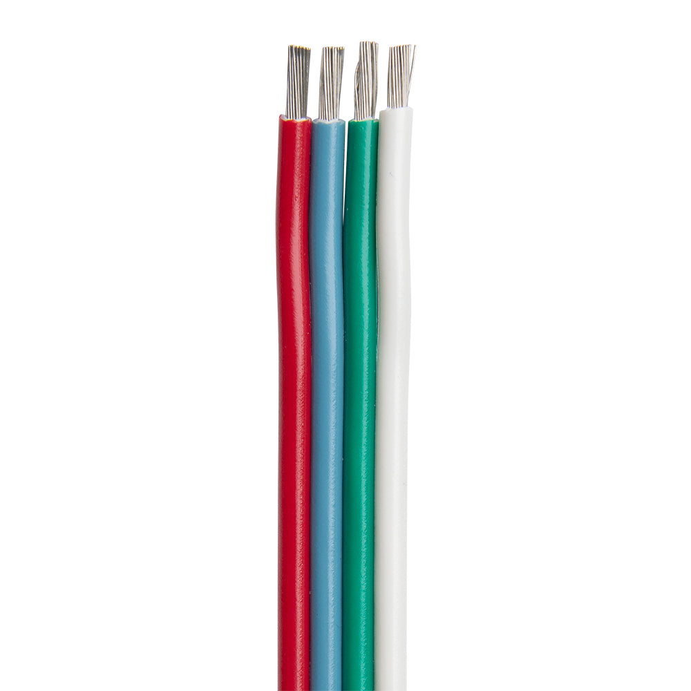 Ancor Flat Ribbon Bonded RGB Cable 16/4 AWG - Red, Light Blue, Green &amp; White - 1000&#39;