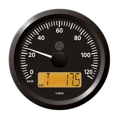 Veratron 3-3/8" (85 mm) ViewLine Speedometer - 0 to 120 KMH - 12/24V - Black Dial &amp; Triangular Bezel