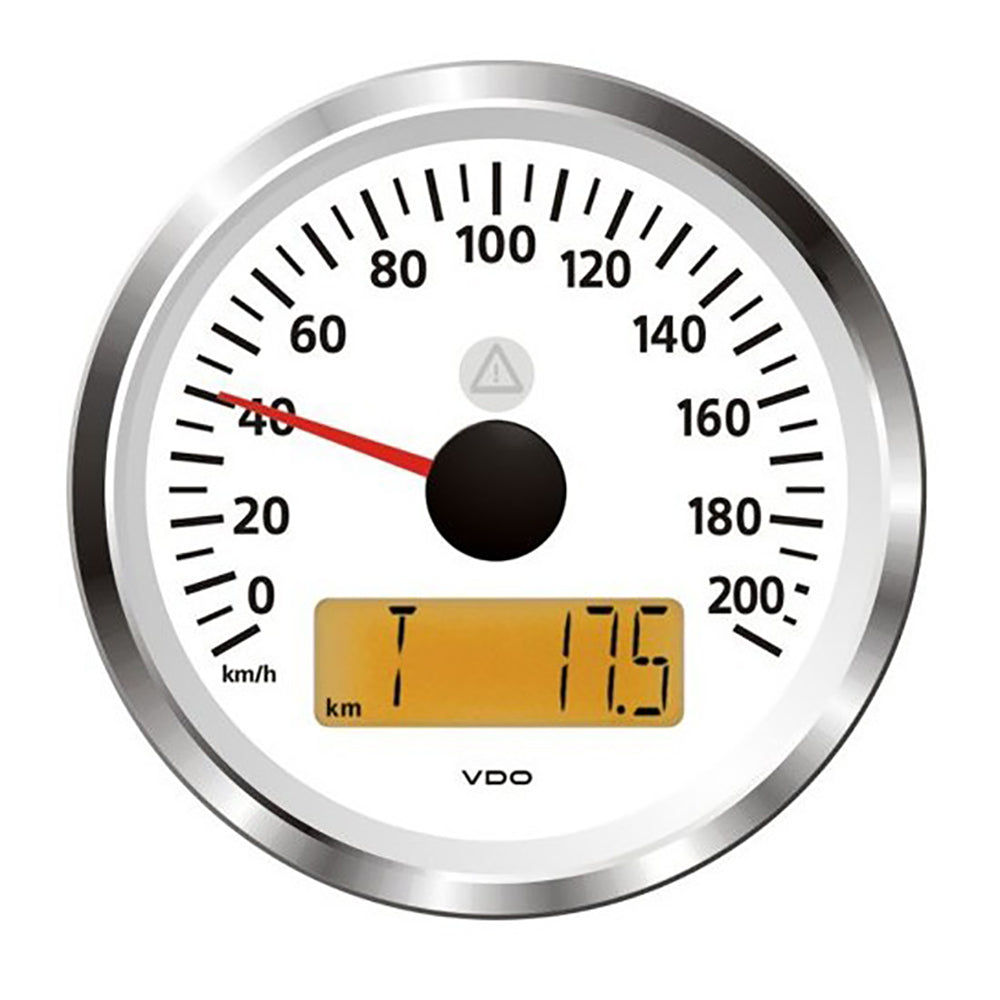 Veratron 3-3/8" (85mm) ViewLine Speedometer - 0 to 200 KMH - 12/24V - White Dial &amp; Triangular Bezel