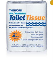 Thetford 20804 RV/Marine Toilet Tissue - 1-Ply, 4-Pack