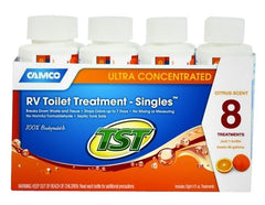 Camco 41191 TST Orange Power Toilet Formula - 4 oz. Bottle, 8 Pack