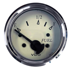 VDO Cockpit Marine 52MM (2-1/16") Fuel Level Gauge - White Dial/Chrome Bezel