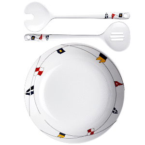 Marine Business 12008 Regata Salad Bowl and Cutlery Set - 3-Piece