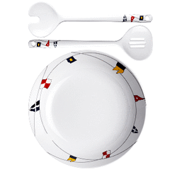 Marine Business 12008 Regata Salad Bowl and Cutlery Set - 3-Piece