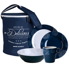 Marine Business Melamine Tableware Set &amp; Basket - LIVING - Set of 24