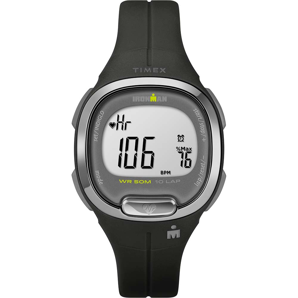 Timex IRONMAN&reg; Transit+ 33mm Resin Strap Activity &amp; Heart Rate Watch - Black/Silver Tone