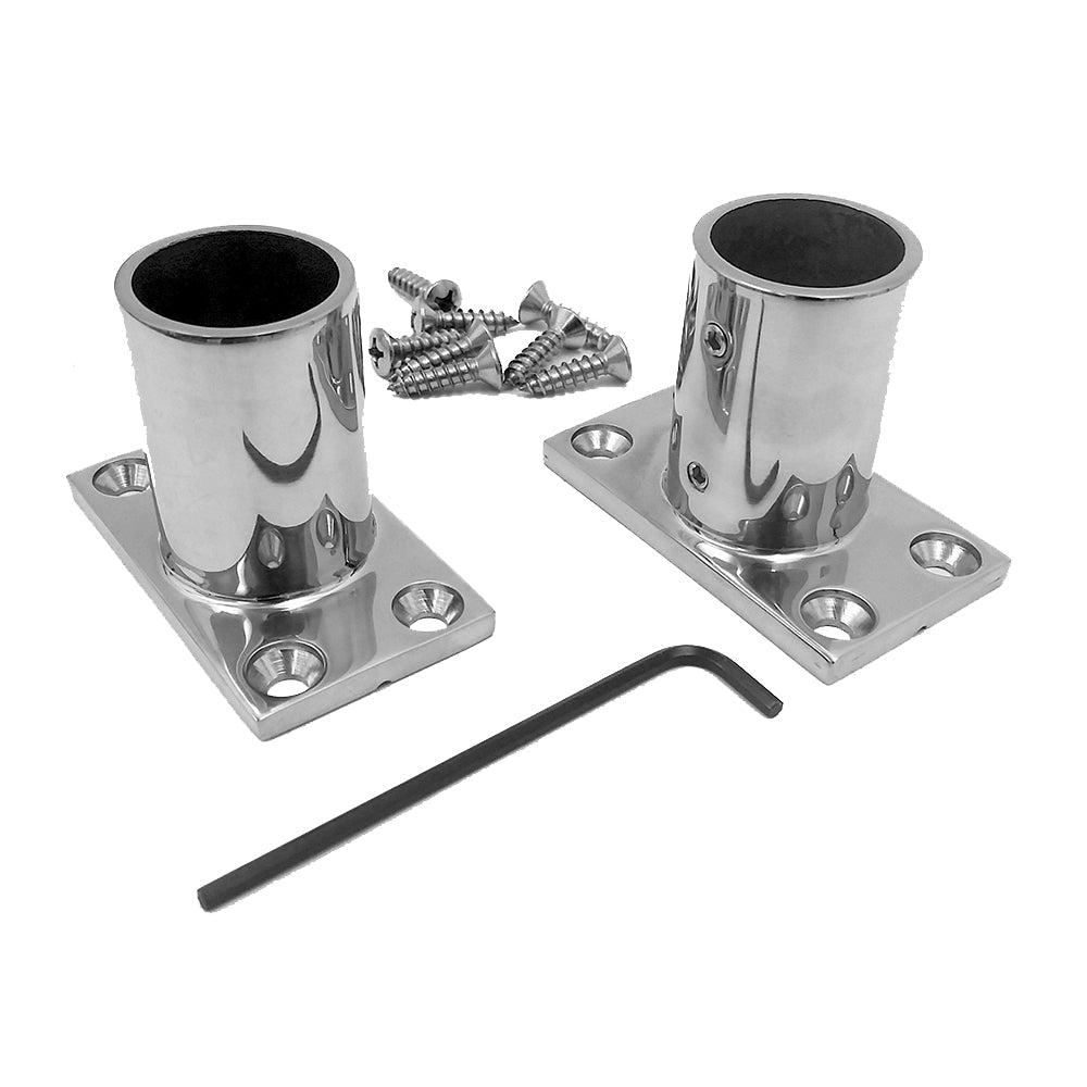 NavPod Stainless Steel Feet f/1.25&Prime; Diameter AngleGuards or Stanchion Kits (Rectangular Base) w/Hardware