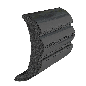 TACO Rigid Vinyl Flex-Core Rub Rail 2" x 7/8" - Black 60' V21-9906BKA60D-1